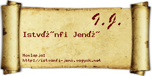 Istvánfi Jenő névjegykártya