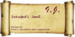Istvánfi Jenő névjegykártya